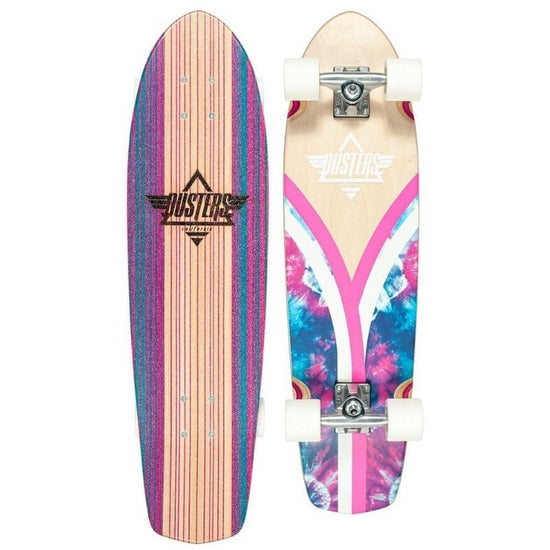 Dusters Flashback Tie Dye in Pink and Blue 31" Cruiser Longboard