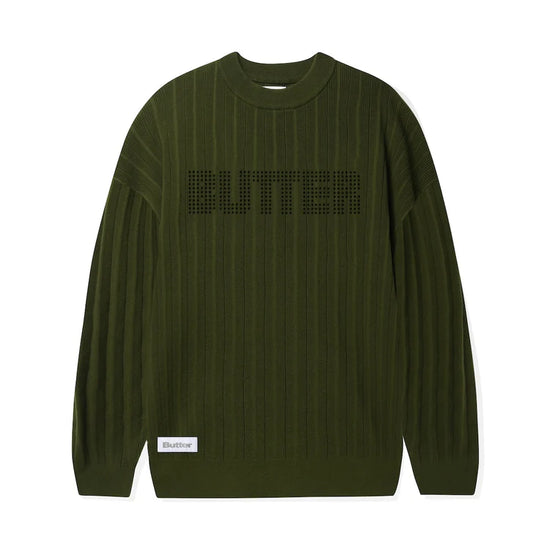 Butter Goods Stars Ribbed Knitted Sweater Foliage